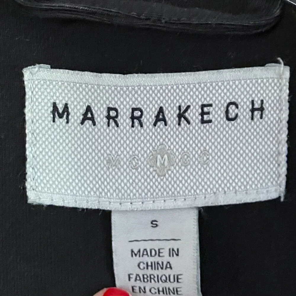 Marrakech Womens Anthropologie Asymmetrical Zip Moto Jacket Small Black AN EXC - Picture 6 of 10